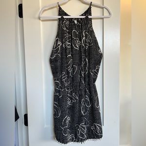 Black and white Pom Pom romper